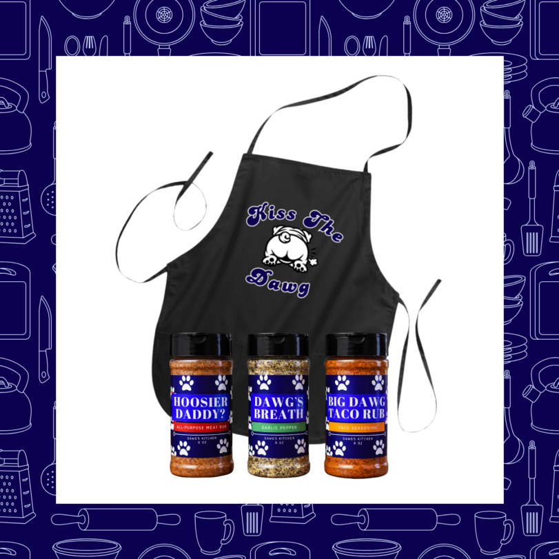 Dawg's Kitchen Apron & Seasoning Bundle